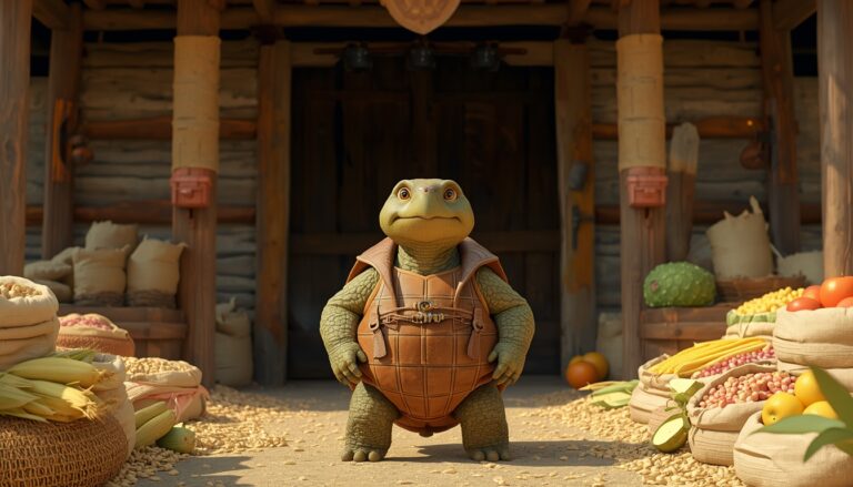 lucid origin a cinematic photo of a wealthy kind looking tortoise wearing a small traditional 0